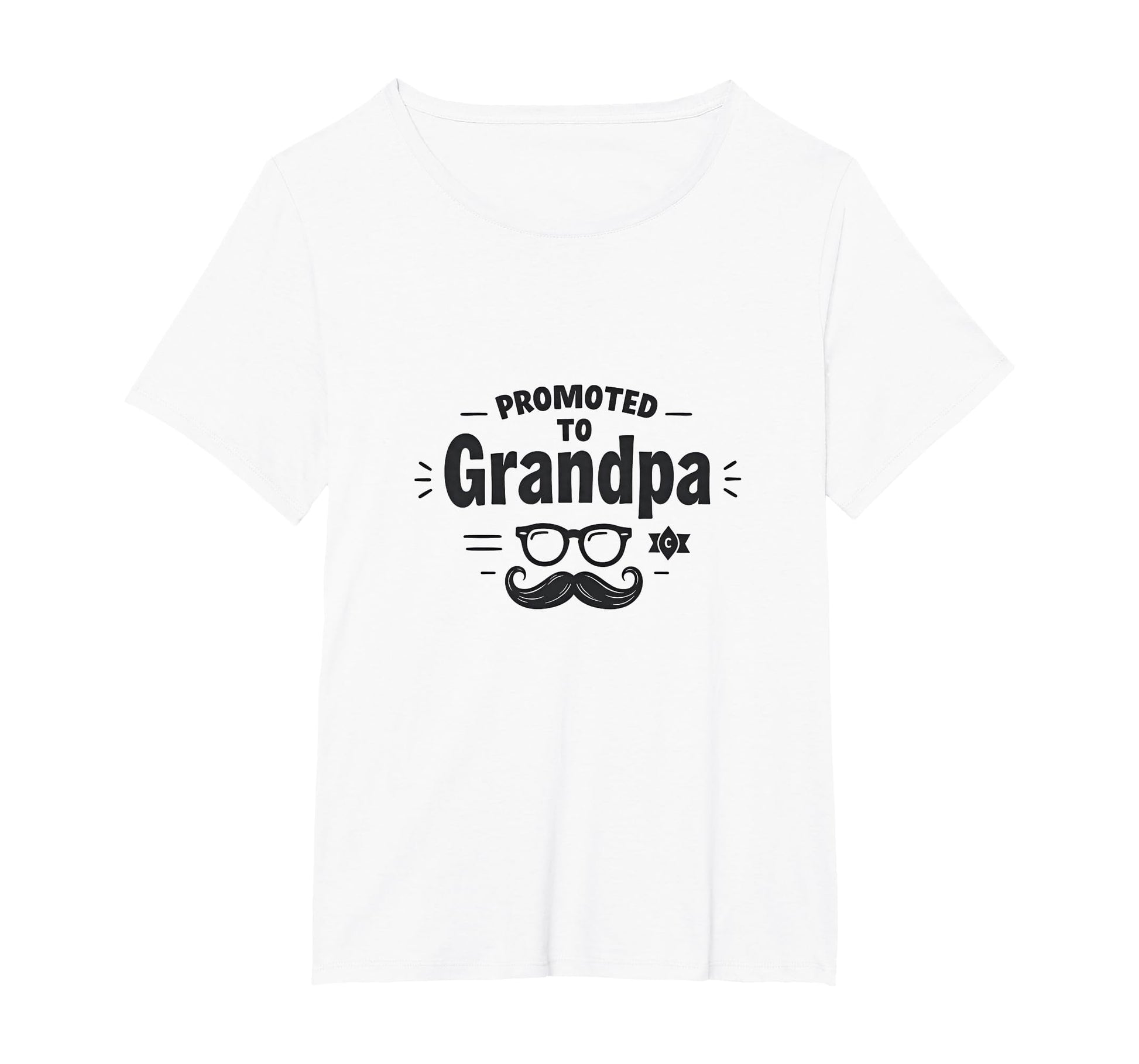 Promoted To Grandpa Funny Mustache T-Shirt - Aesthetic Graphic for Adults - T-Shirt, Sweatshirt, Hoodie