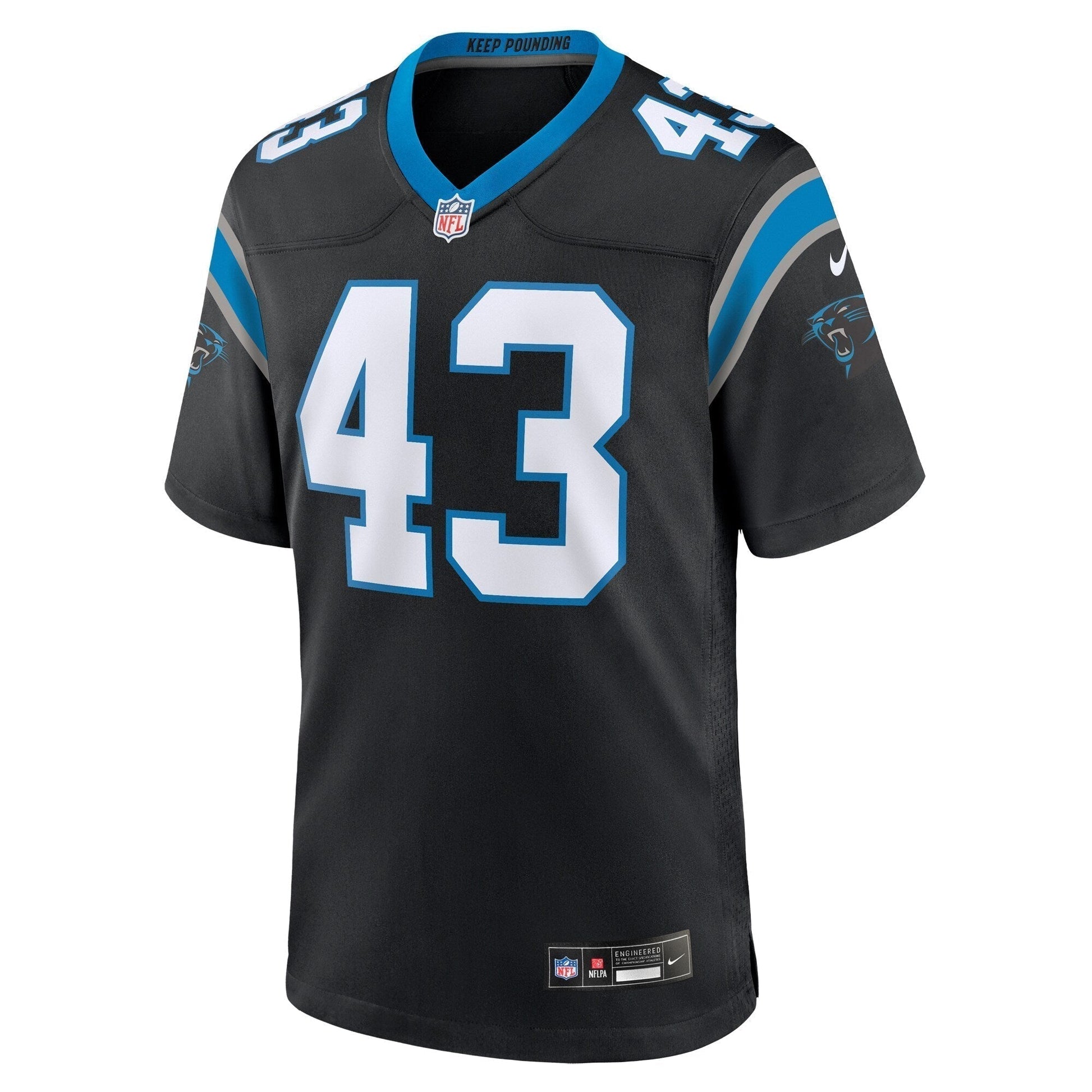 Luiji Vilain Carolina Panthers Game Jersey - Black football jersey product view 2