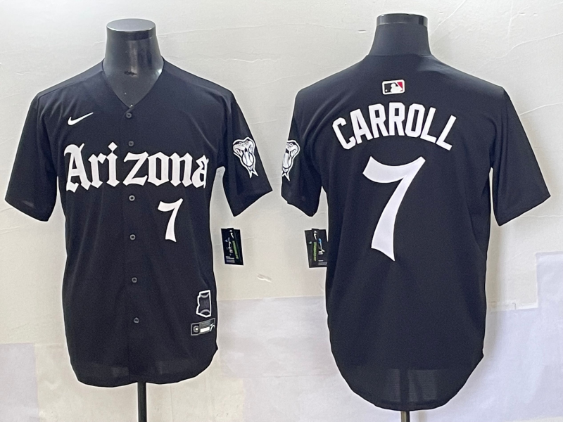 Men's Arizona Diamondbacks Corbin Carroll Black Alternate Limited Jersey baseball jersey product view 1