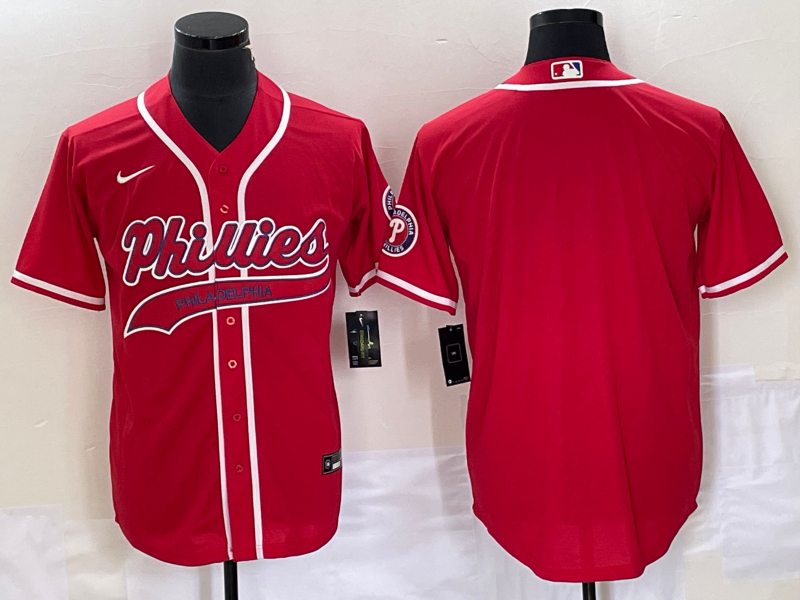 Men's Philadelphia Phillies Red Replica Blank Jersey1 Joint Edition baseball jersey product view 1