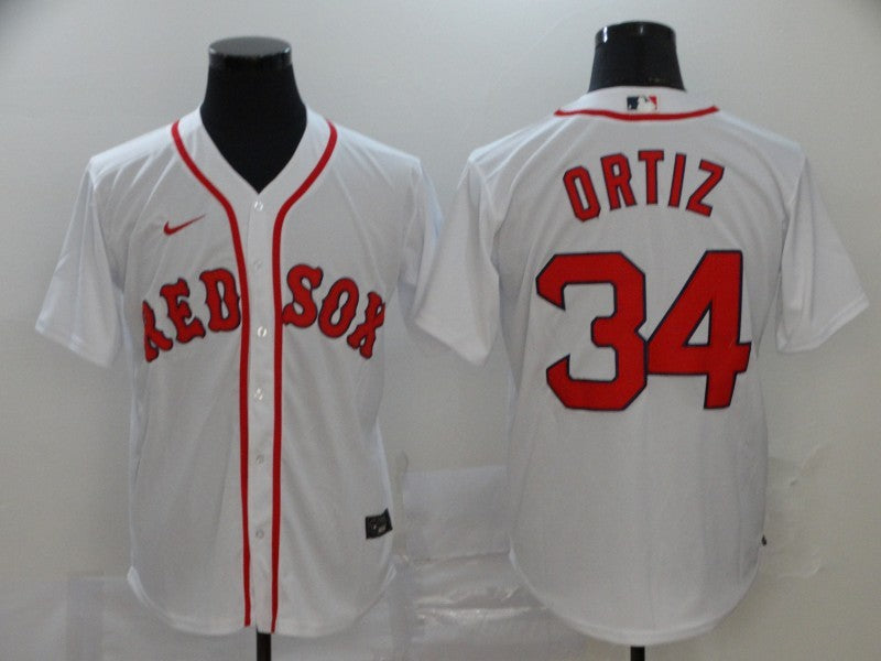 Men's Boston Red Sox David Ortiz White Replica Baseball Jersey baseball jersey product view 1