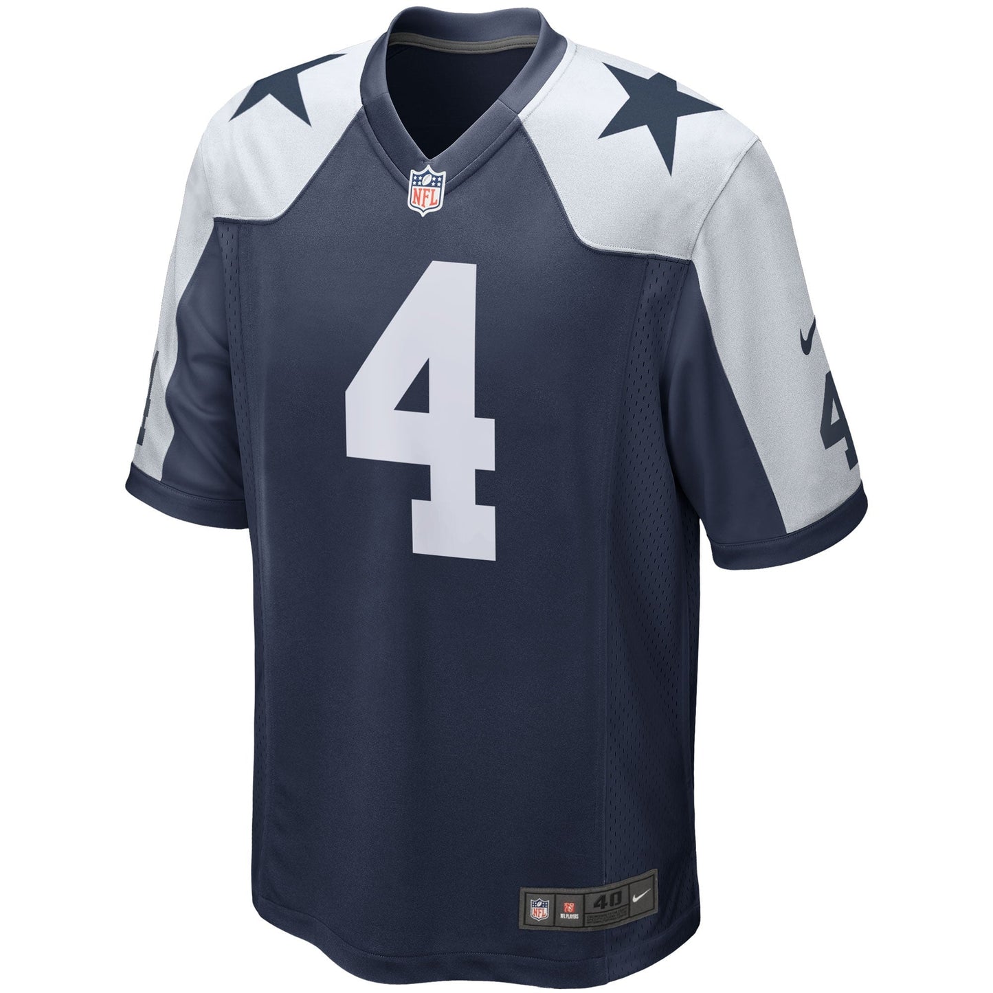Dak Prescott Dallas Cowboys Alternate Game Team Jersey - Navy football jersey product view 2
