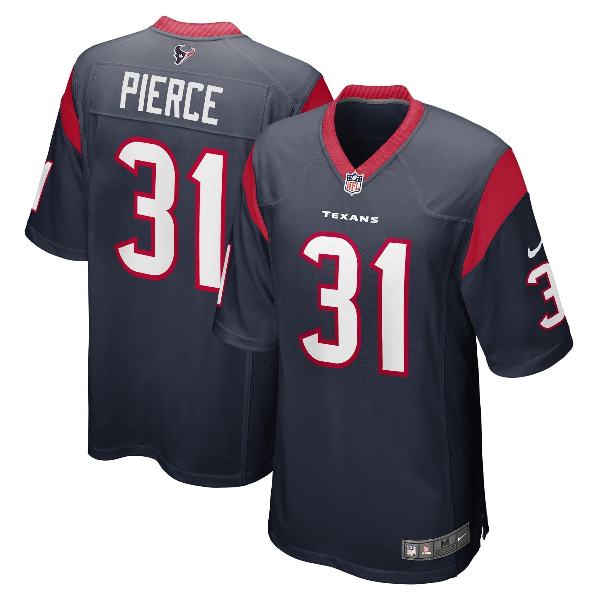 Houston Texans Dameon Pierce Navy Game Player Jersey football jersey product view 1