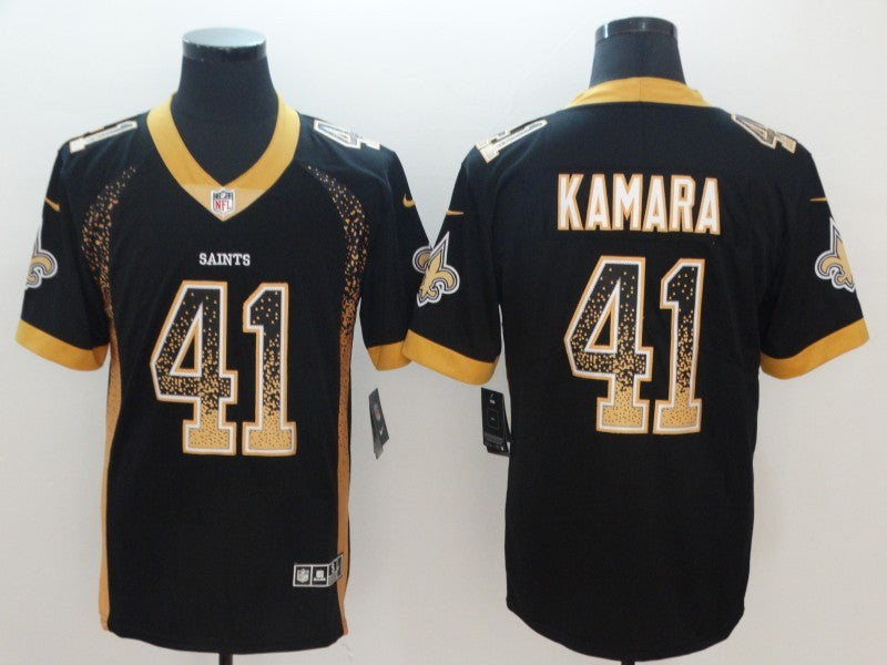 Men's New Orleans Saints Alvin Kamara #41 Black Team Game Jersey1 football jersey product view 1