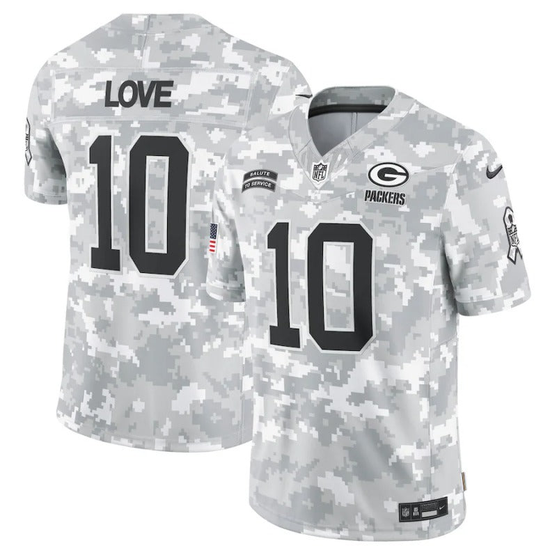 Jordan Love Green Bay Packers Salute To Service 2024 Jersey football jersey product view 1