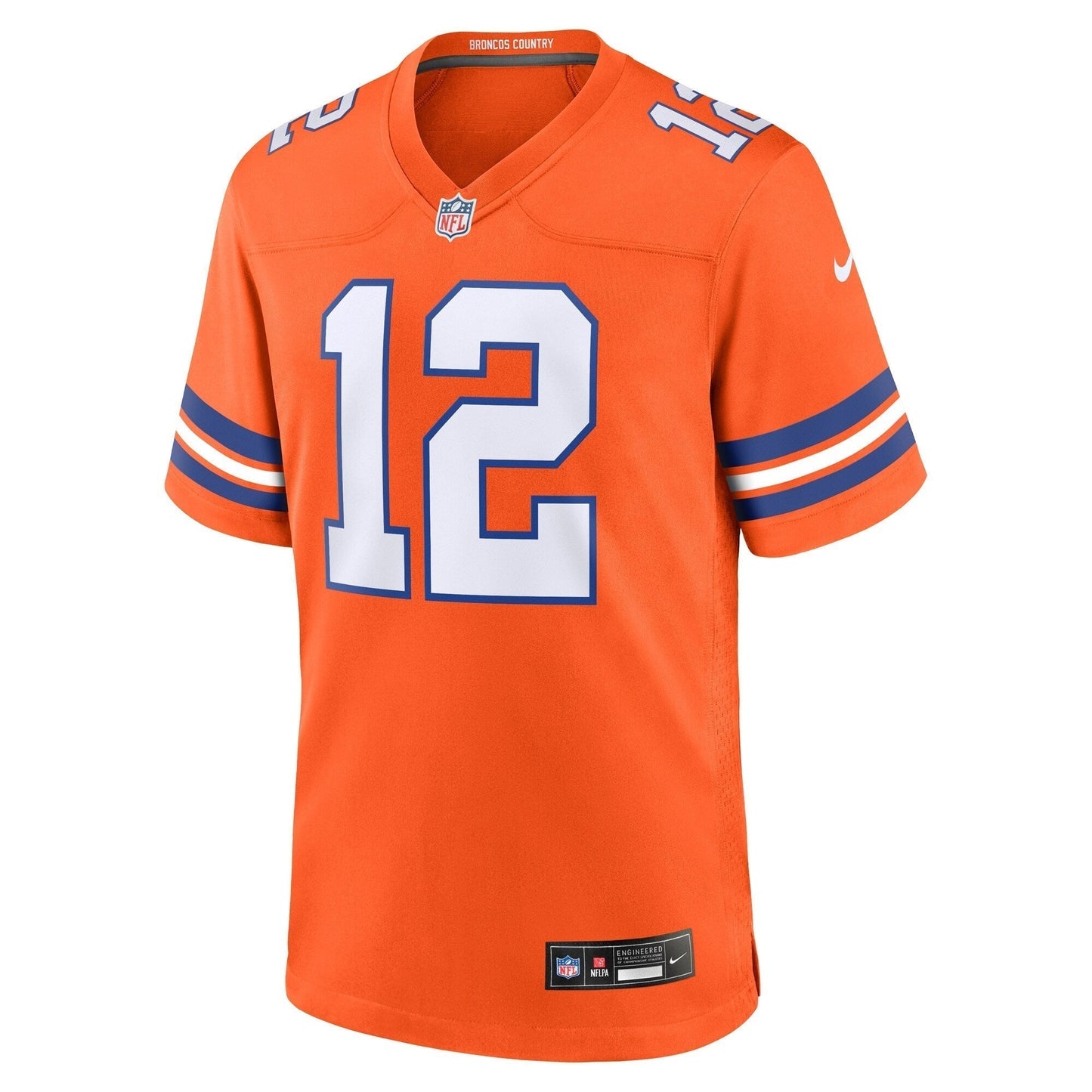 Tim Patrick Denver Broncos Mile High Collection 1977 Throwback Game Jersey - Orange football jersey product view 2