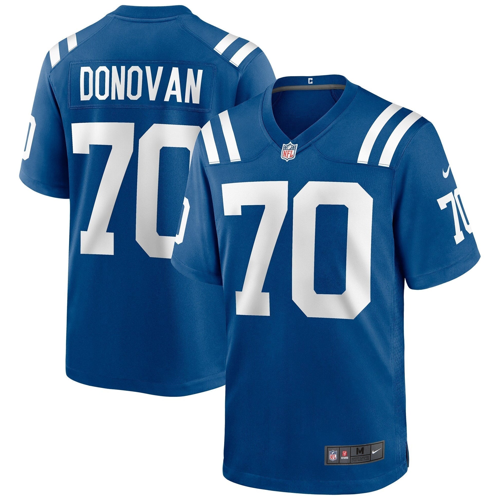 Art Donovan Indianapolis Colts Game Retired Jersey - Royal football jersey product view 1