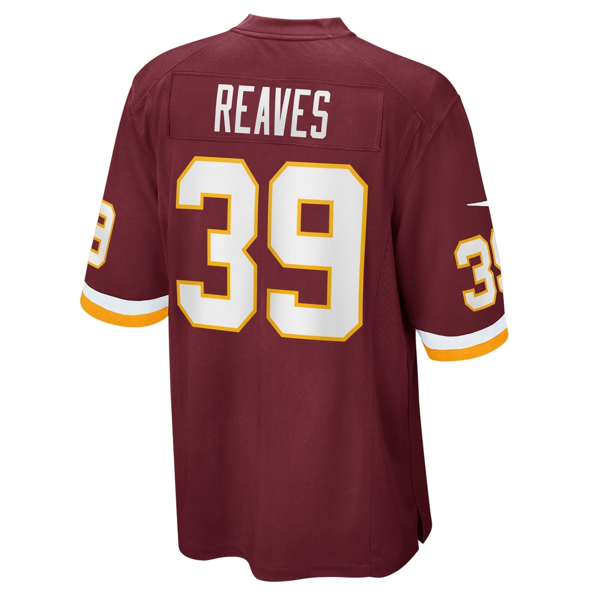 Jeremy Reaves Washington Football Team Game Jersey - Burgundy football jersey product view 3