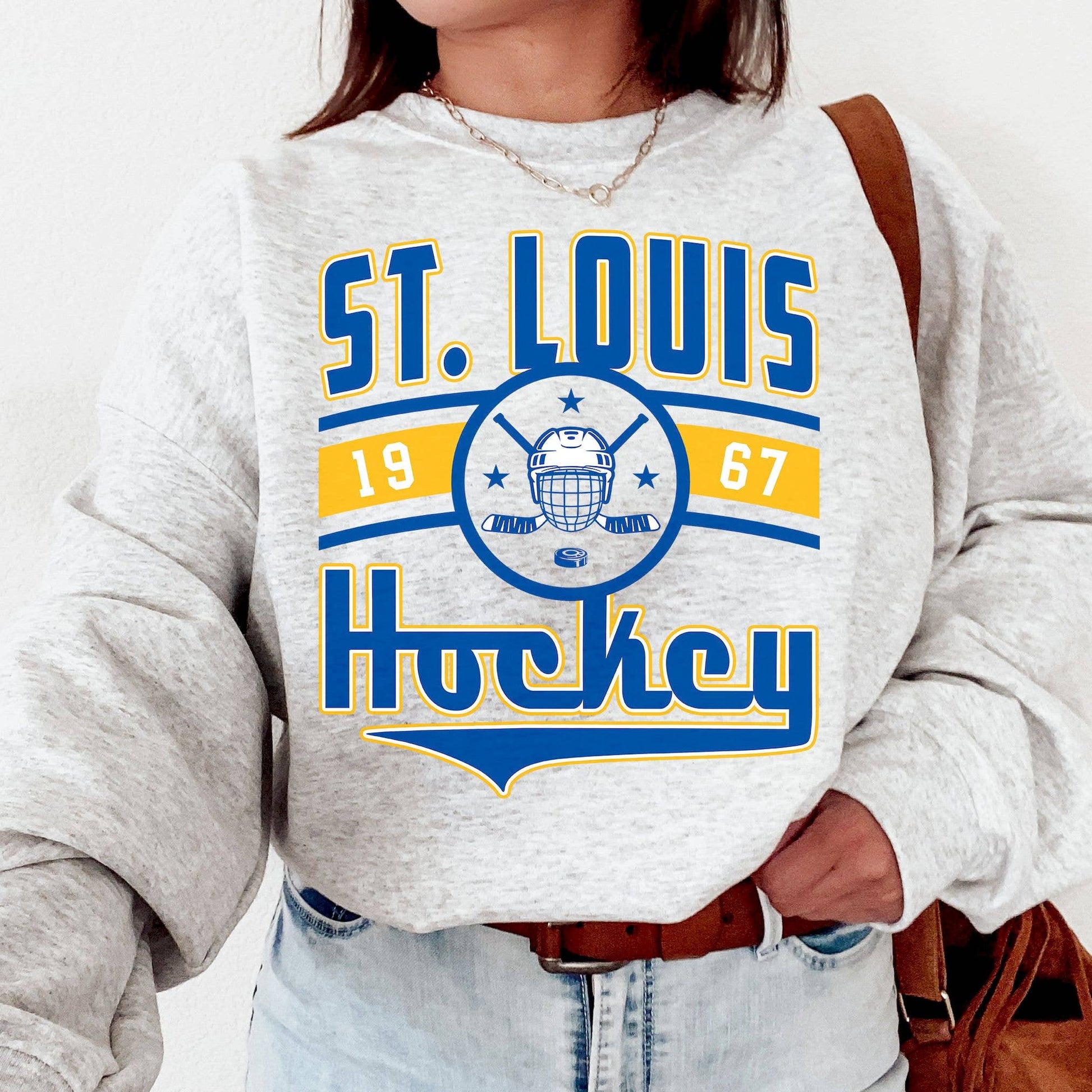 Retro St. Louis 1967 Hockey Fan Sweatshirt  Vintage Blues Unisex T-shirt, Sweatshirt, Hoodie, Long Sleeve Tee - T-Shirt, Sweatshirt, Hoodie