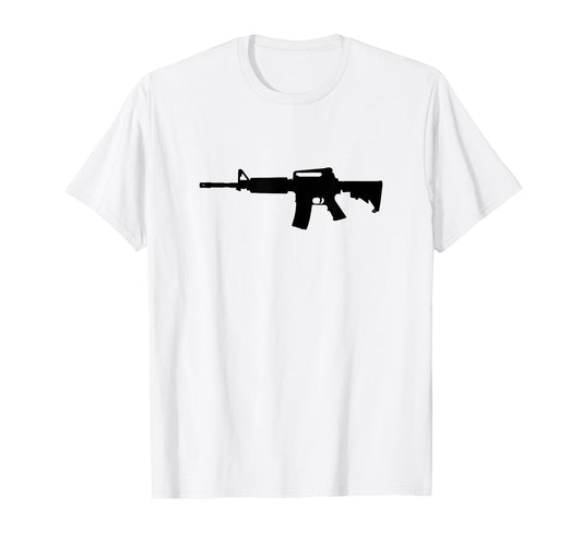 Ar 15 Rifle Silhouette T-Shirt - Fun Novelty Design for Adults - T-Shirt, Sweatshirt, Hoodie