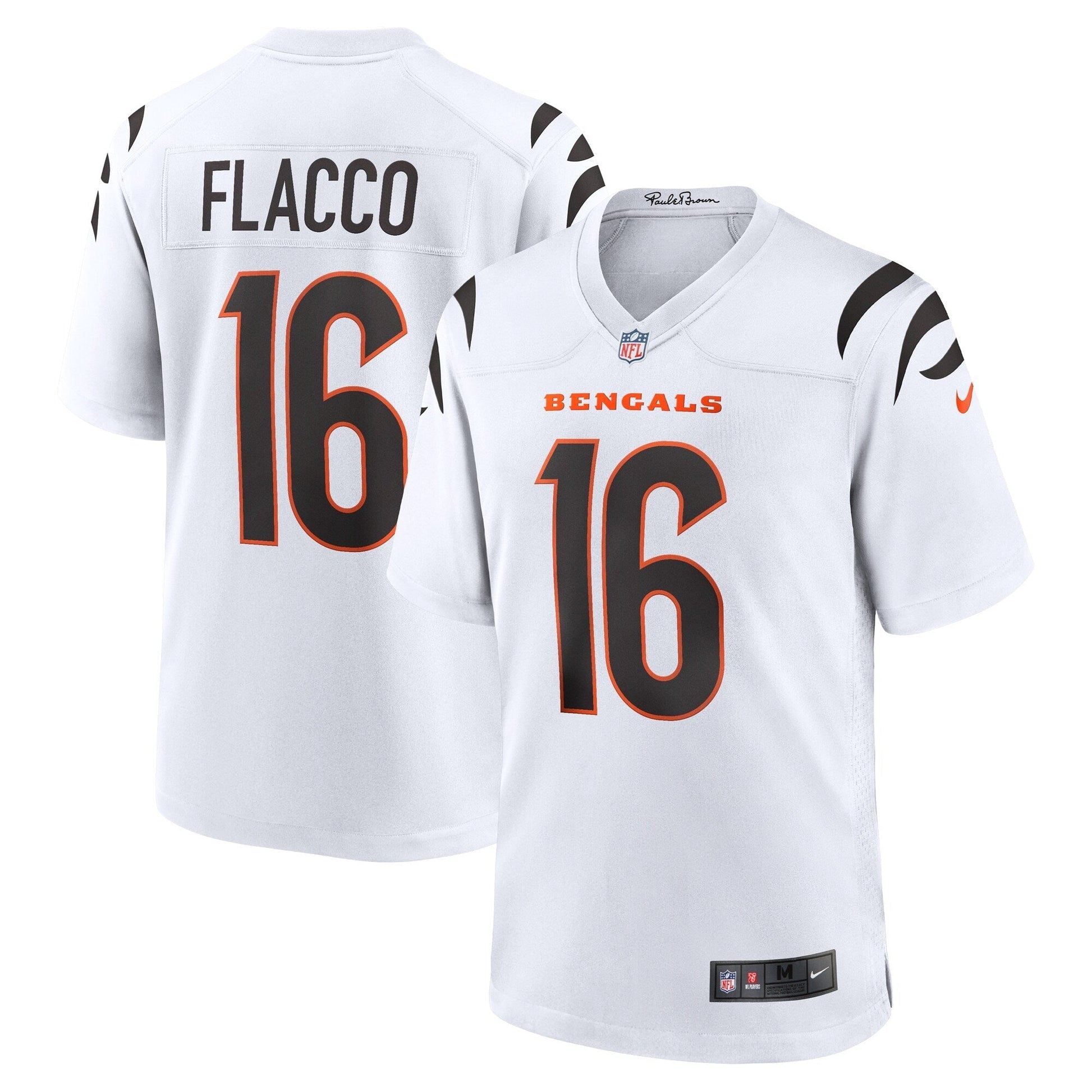 Cincinnati Bengals Joe Flacco White Game Jersey football jersey product view 1