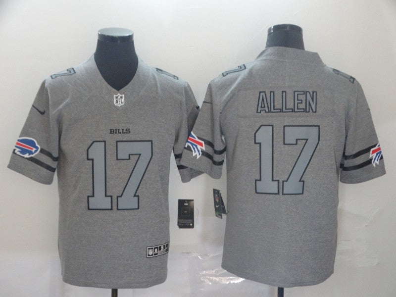 Men's Buffalo Bills Josh Allen #17 Gray Game Jersey1 football jersey product view 1