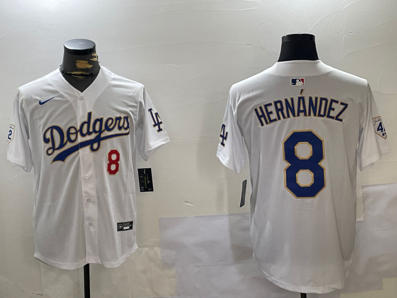 Men's Los Angeles Dodgers Enrique Hernandez White Replica Game Jersey baseball jersey product view 1