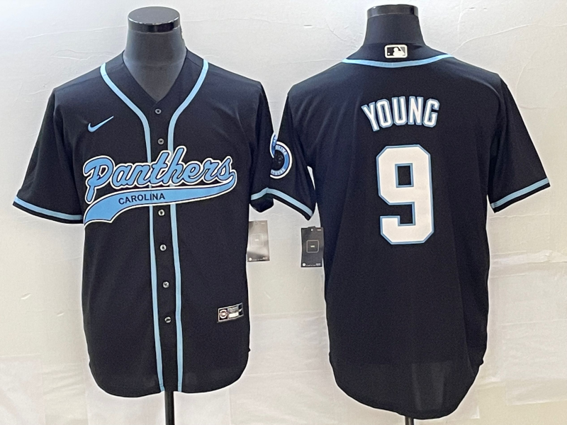 Men's Carolina Panthers Bryce Young Black Game Jersey Joint Edition football jersey product view 1