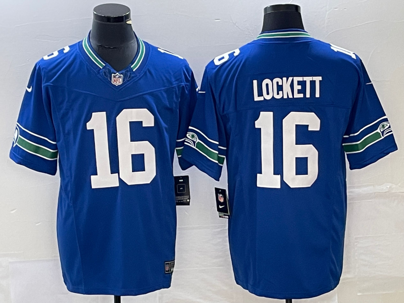 Men's Seattle Seahawks Tyler Lockett Royal Throwback Legend Player Jersey football jersey product view 1