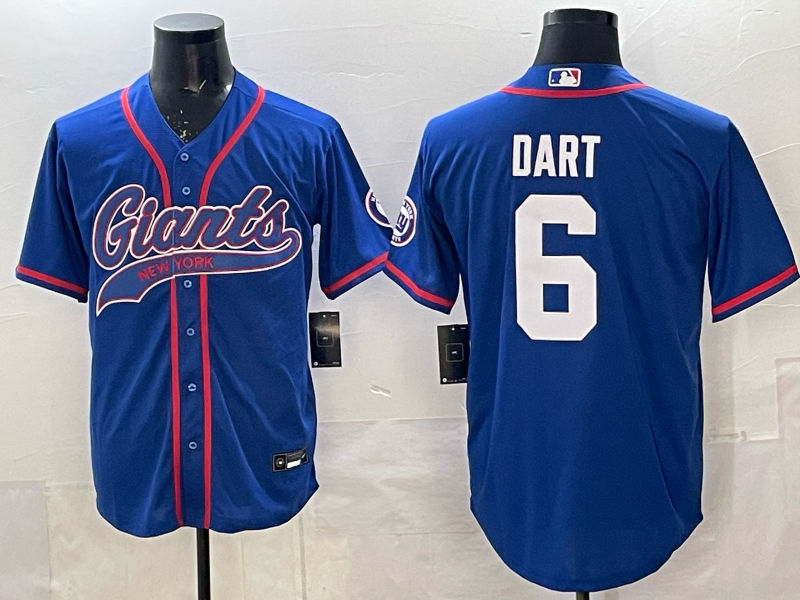 Men's New York Giants Jaxson Dart Royal Game Jersey football jersey product view 1