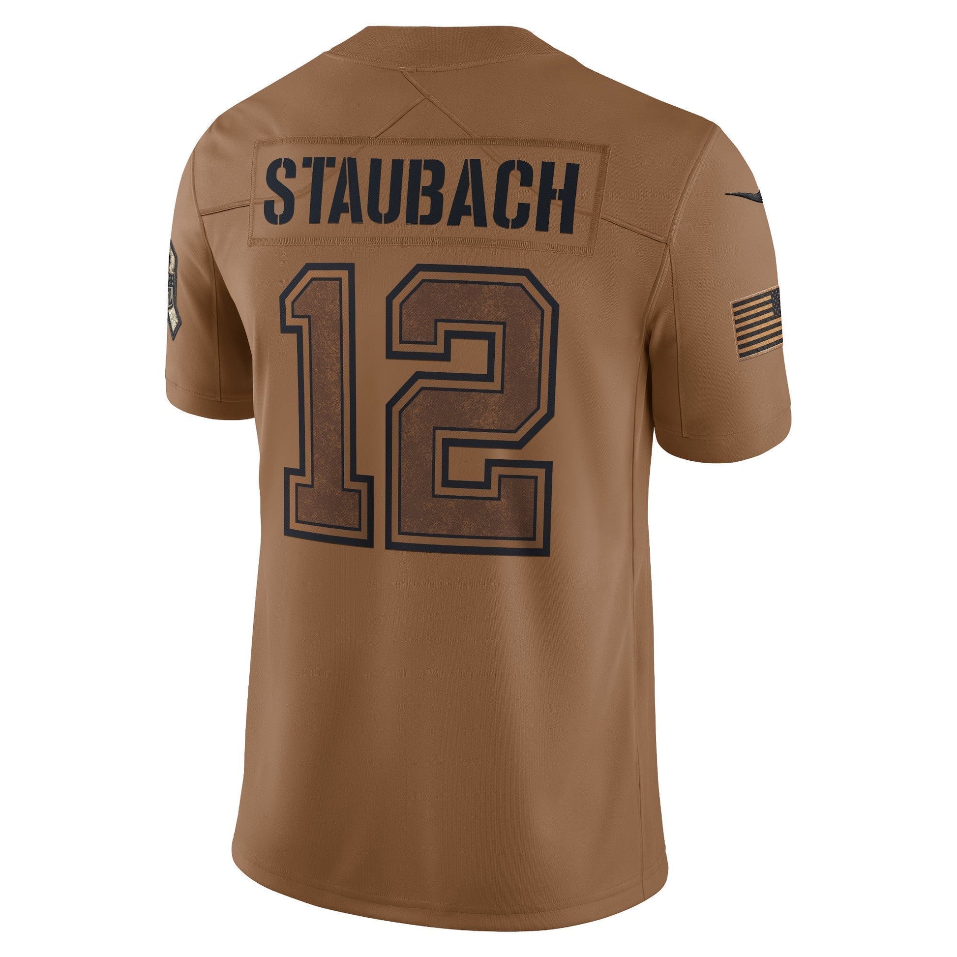 Roger Staubach Dallas Cowboys Salute To Service Retired Limited Jersey - Brown football jersey product view 3