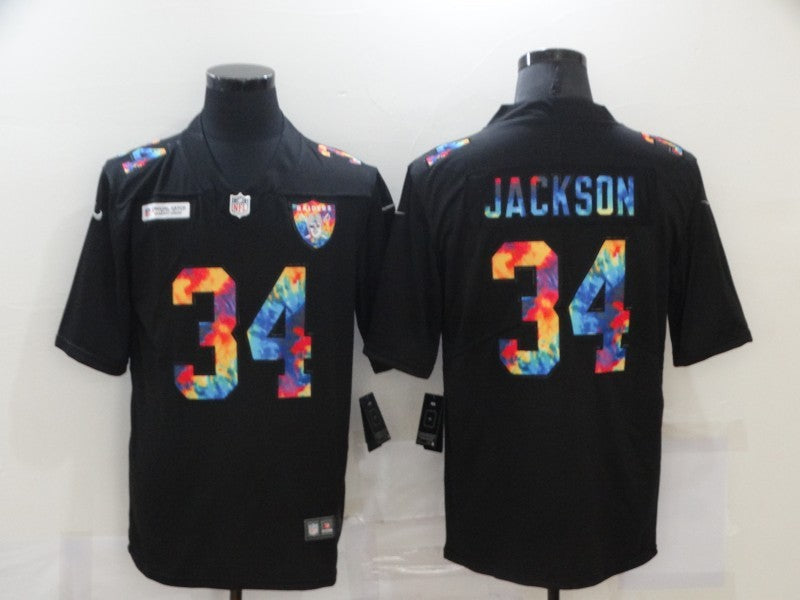 Men's Las Vegas Raiders #34 Bo Jackson Black Player Jersey1 football jersey product view 1