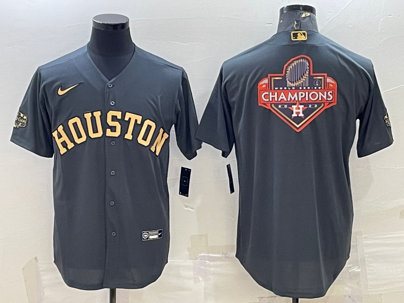 Men's Houston Astros Dark Gray Replica Player Jersey1 baseball jersey product view 1