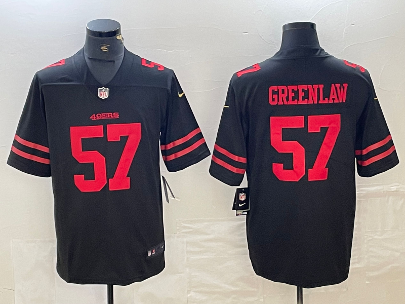 Men's San Francisco 49ers Dre Greenlaw Black Game Player Jersey football jersey product view 1
