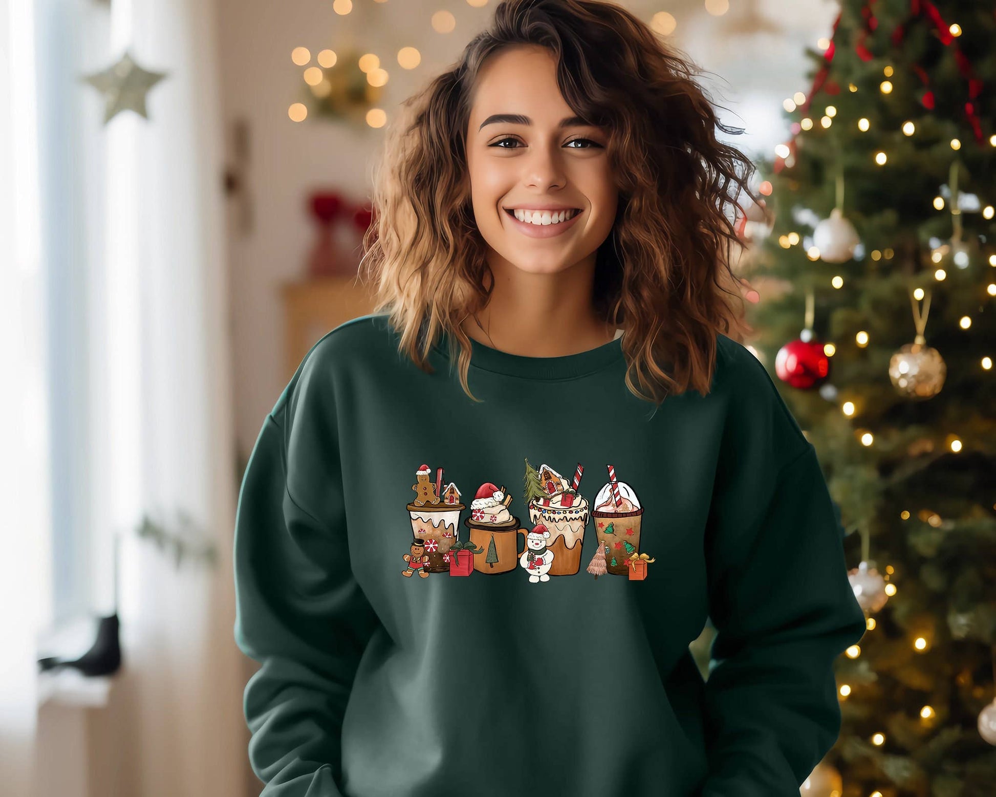 Christmas Coffee Crewneck Sweatshirt - Coffee Lover Gift Unisex T-shirt, Sweatshirt, Hoodie, Long Sleeve Tee - T-Shirt, Sweatshirt, Hoodie