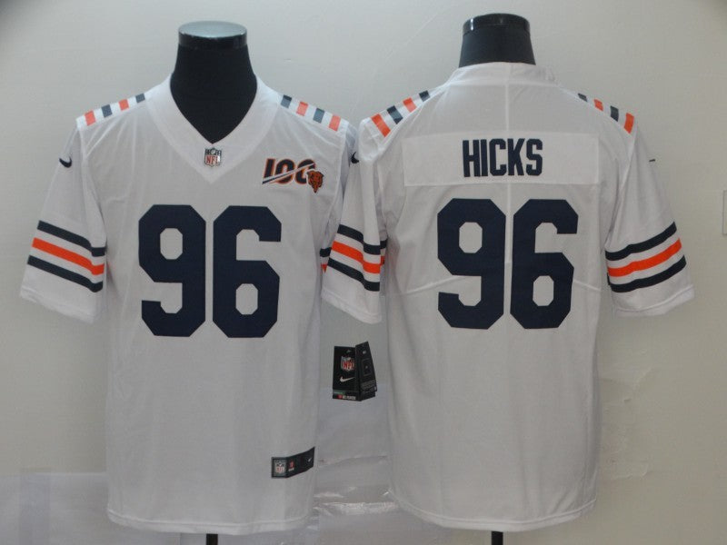 Men's Chicago Bears Akiem Hicks #96 White Game Jersey1 football jersey product view 1
