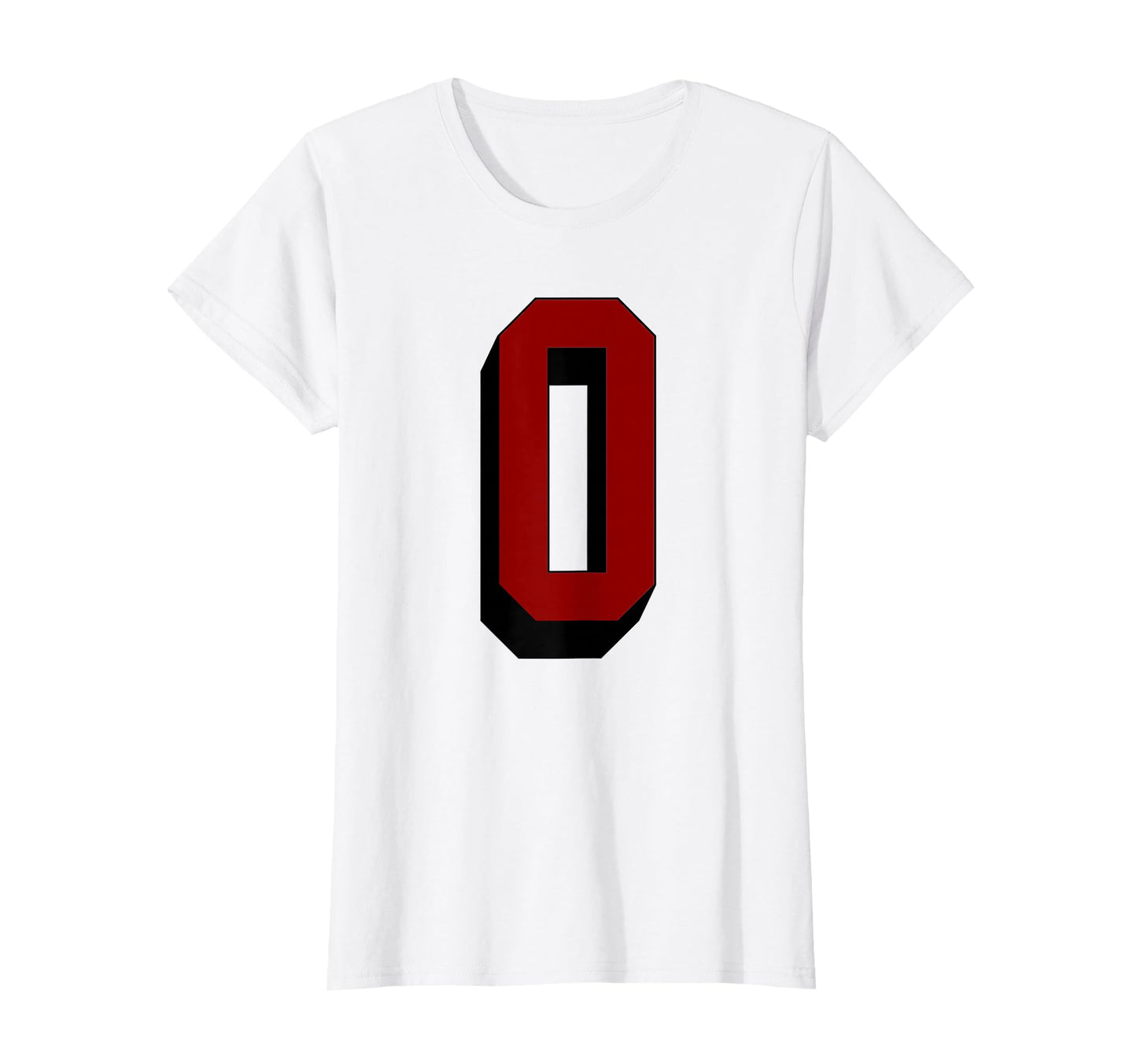 0 Number 0 Varsity Fan Sports Team White T-Shirt - Novelty Apparel Unisex - T-Shirt, Sweatshirt, Hoodie