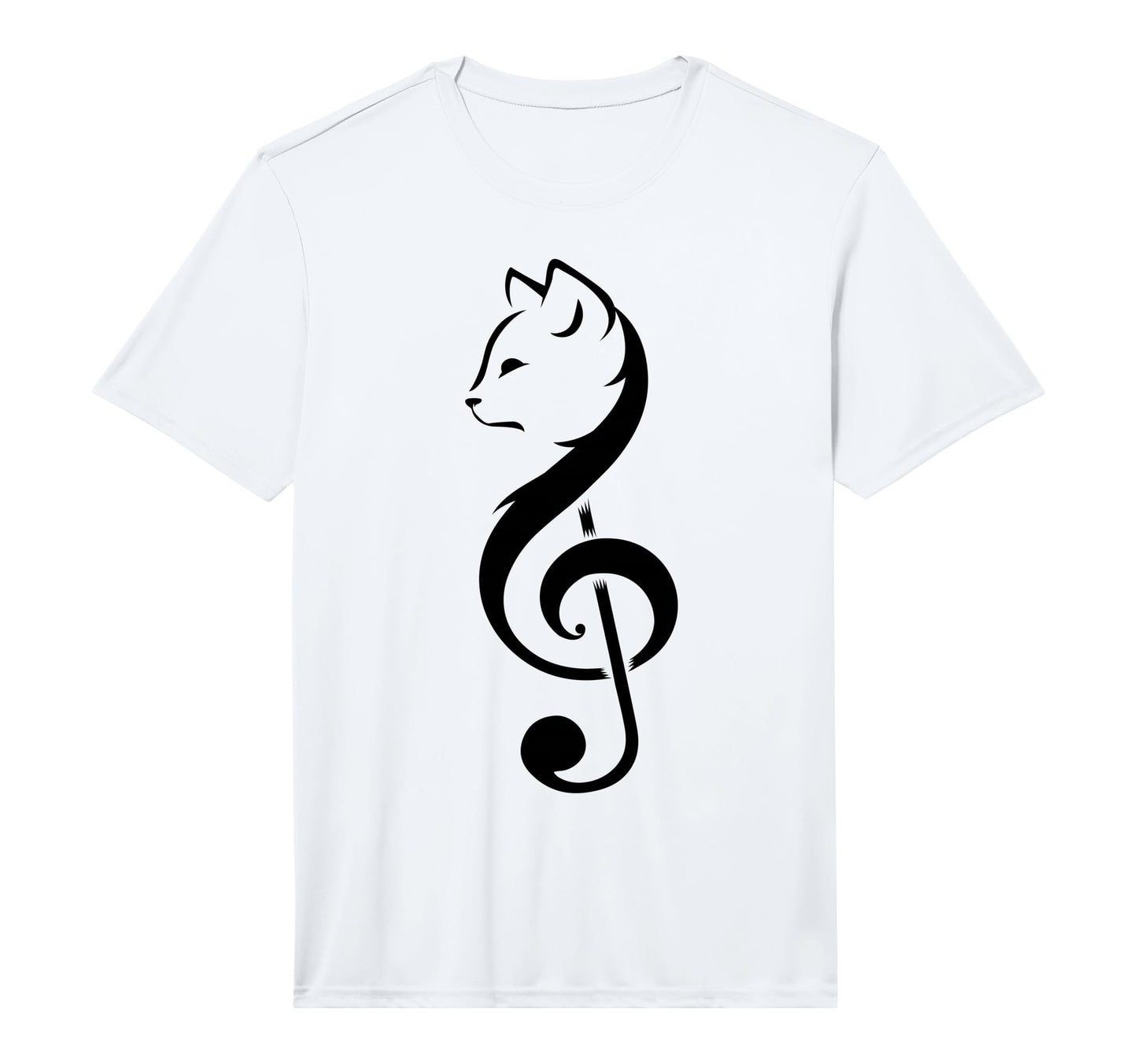 Cat Treble Clef Music Funny T-Shirt - Casual Everyday Wear for Adults - T-Shirt, Sweatshirt, Hoodie