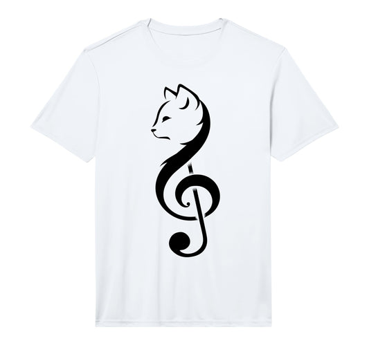 Cat Treble Clef Music Funny T-Shirt - Casual Everyday Wear for Adults - T-Shirt, Sweatshirt, Hoodie