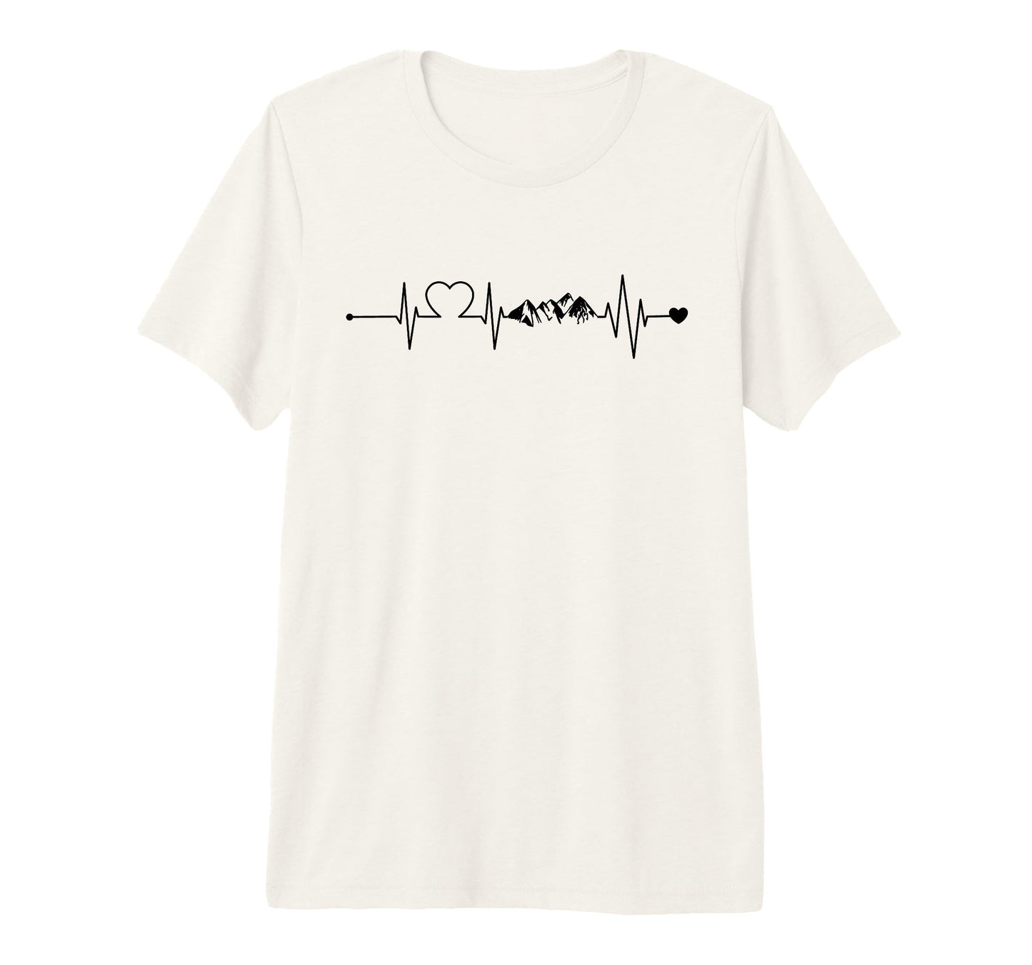 Heartbeat Mountains Ecg Pulse T-Shirt - Novelty Apparel for Adults - T-Shirt, Sweatshirt, Hoodie