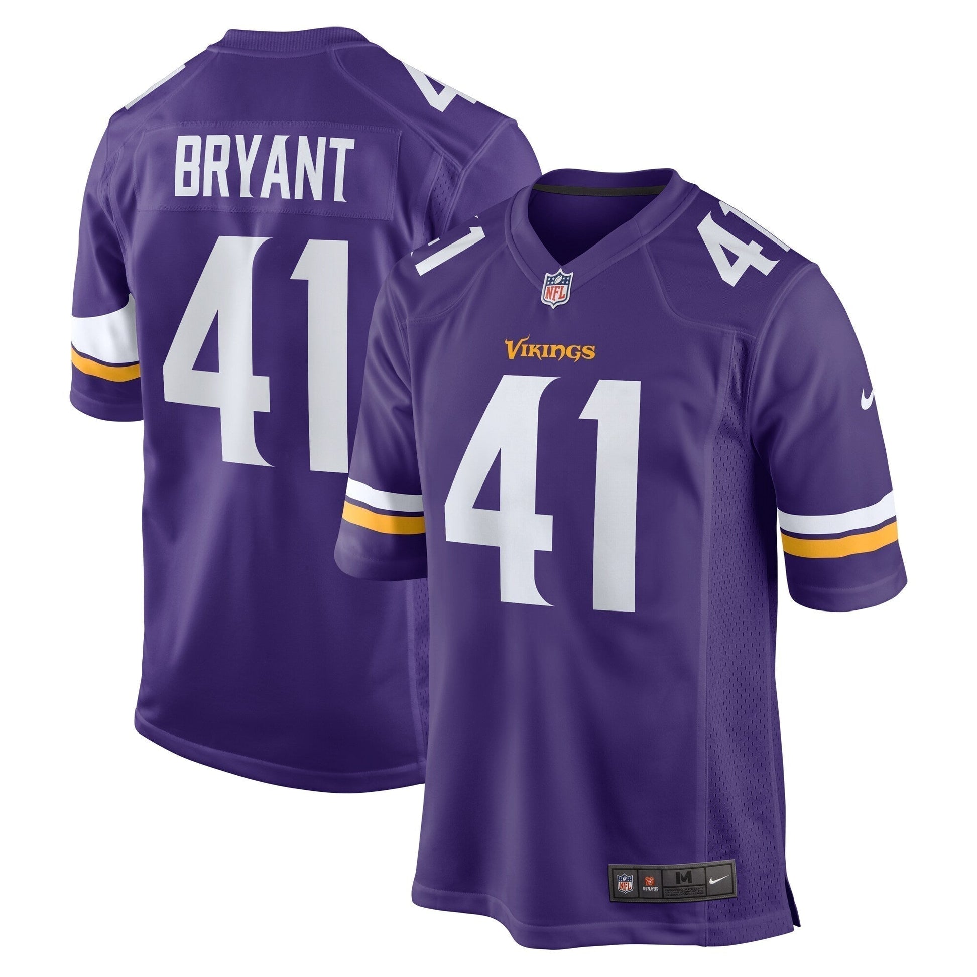 Austin Bryant Minnesota Vikings Game Jersey - Purple football jersey product view 1