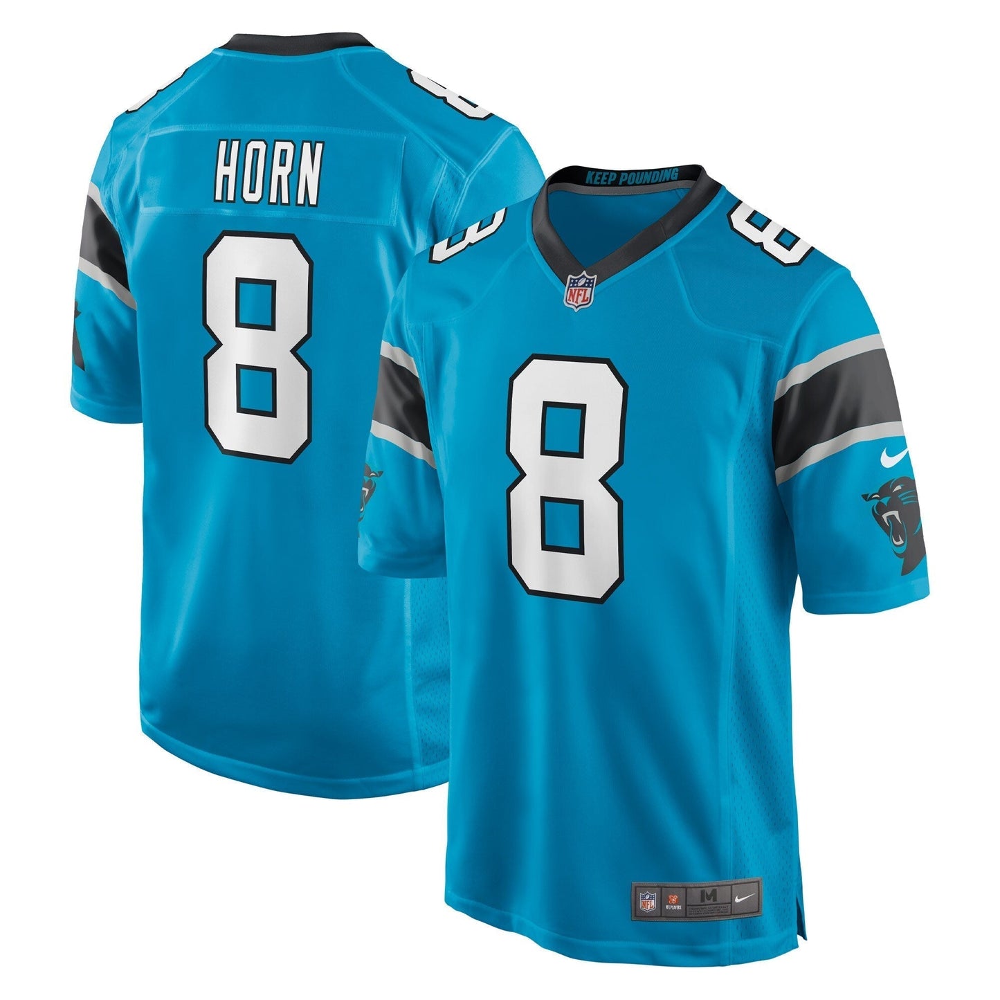Jaycee Horn Carolina Panthers Game Jersey - Blue football jersey product view 1