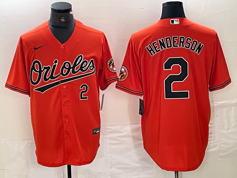 Men's Baltimore Orioles Gunnar Henderson Orange Replica Player Jersey baseball jersey product view 1