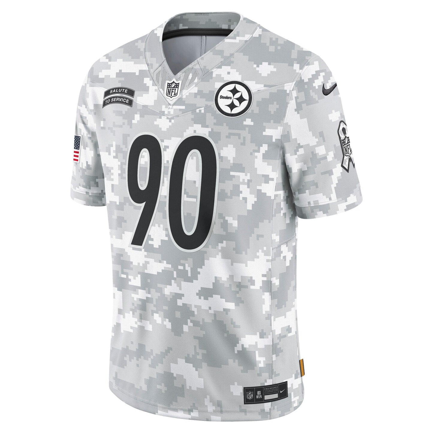 T.J. Watt Pittsburgh Steelers 2024 Salute to Service Limited Jersey - Arctic Camo football jersey product view 2