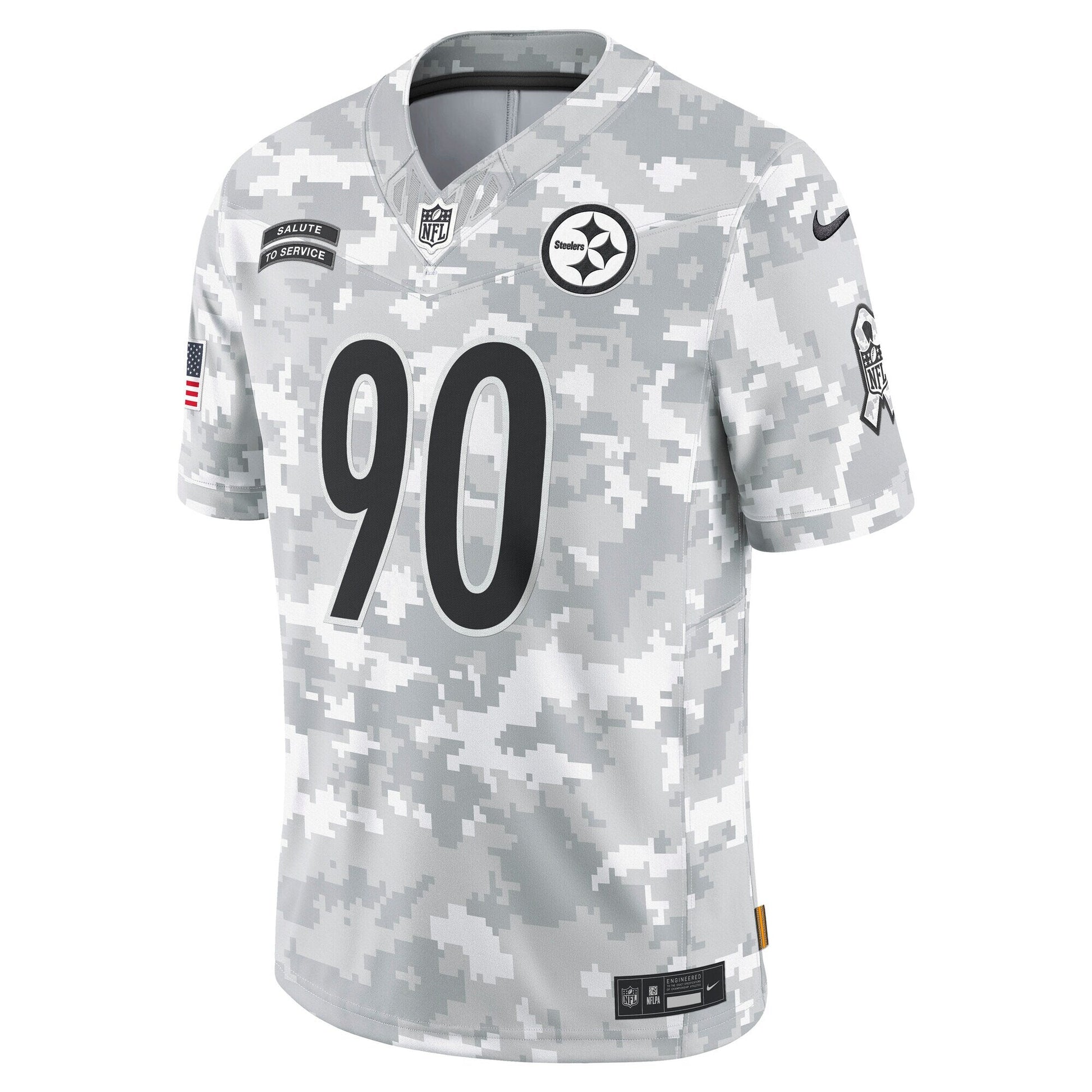 T.J. Watt Pittsburgh Steelers 2024 Salute to Service Limited Jersey - Arctic Camo football jersey product view 2