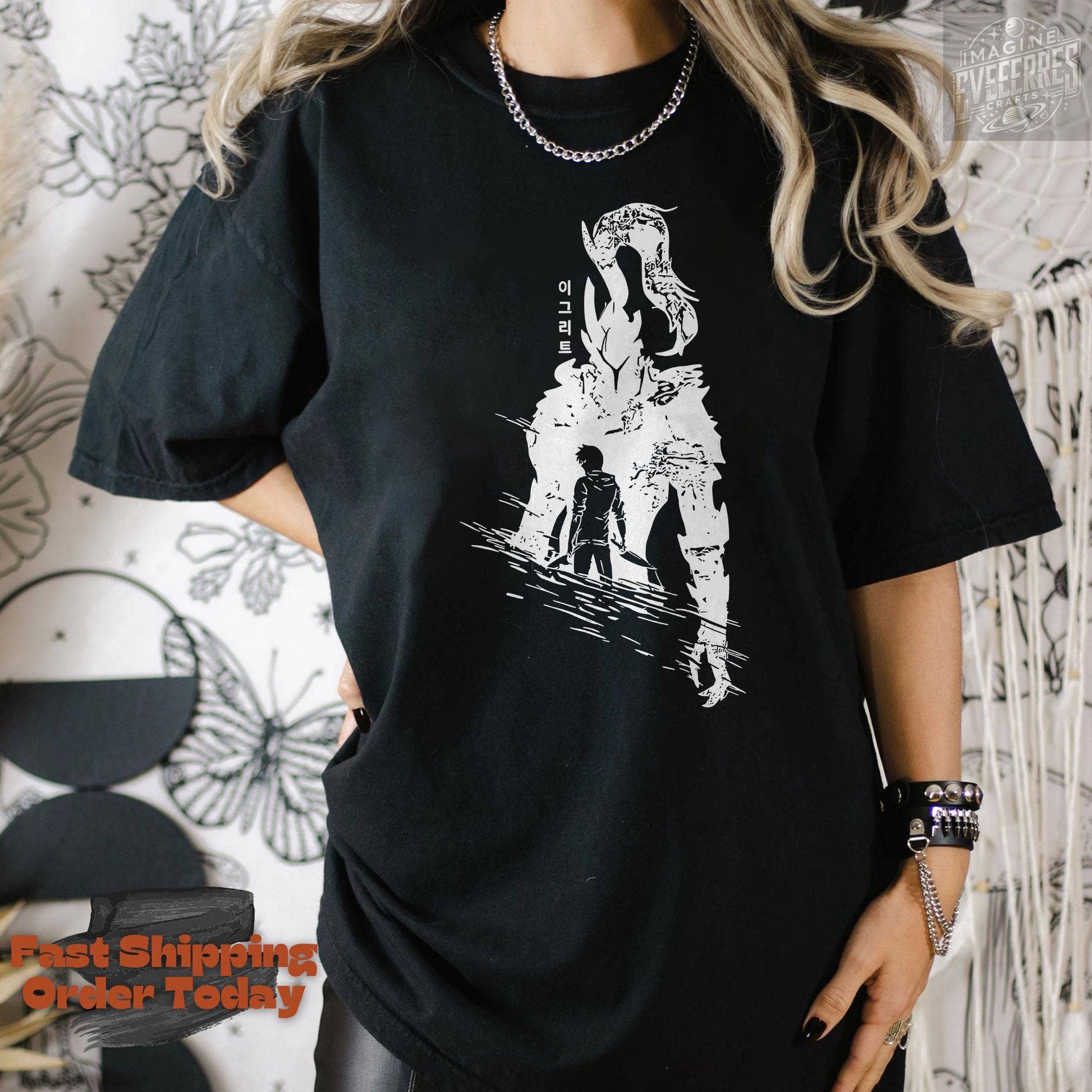 Shadow Monarch Graphic Tee, Igris Dark Fantasy Shirt Unisex T-shirt, Sweatshirt, Hoodie, Long Sleeve Tee - T-Shirt, Sweatshirt, Hoodie