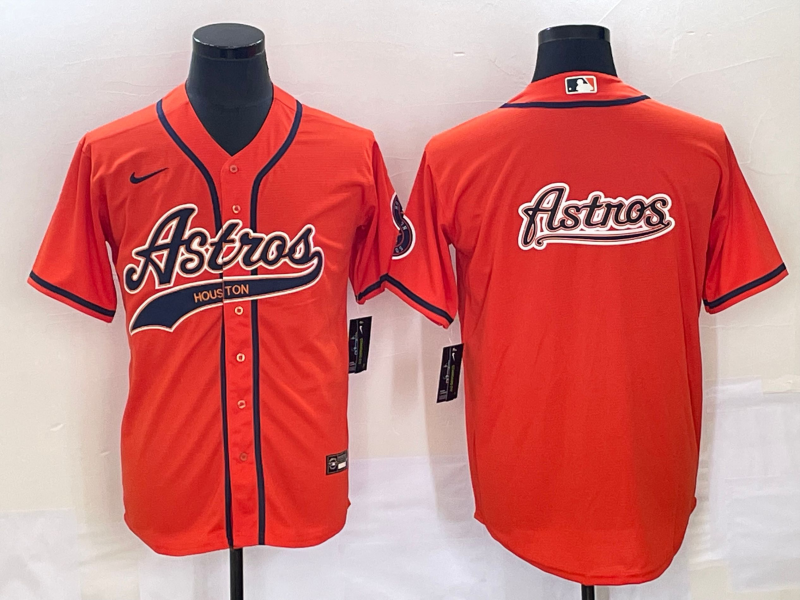 Men's Houston Astros Orange Replica Team Jersey Joint Edition baseball jersey product view 1