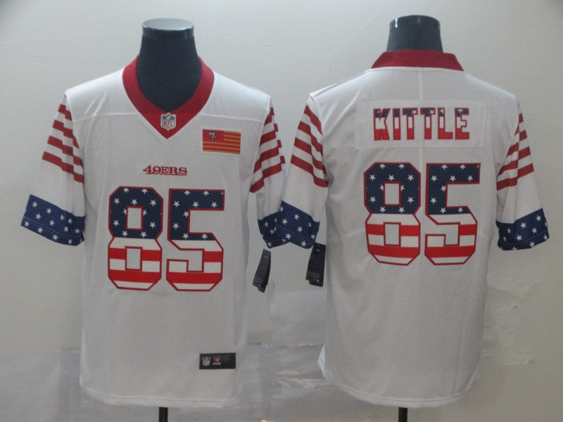 Men's San Francisco 49ers George Kittle #85 White Team Game Jersey1 football jersey product view 1