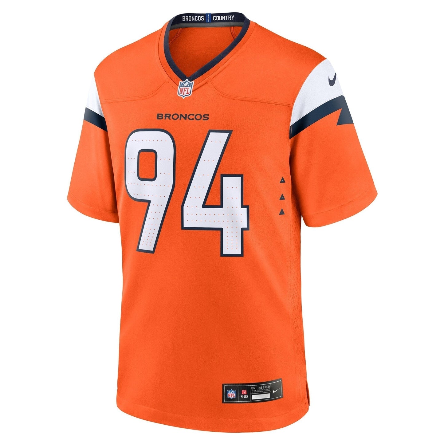 Jordan Jackson Denver Broncos Team Game Jersey - Orange football jersey product view 2