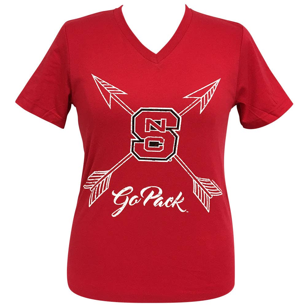 Arrows Go Pack Nc State Short Sleeve V-Neck Tee Unisex T-shirt, Sweatshirt, Hoodie, Long Sleeve Tee - T-Shirt, Sweatshirt, Hoodie