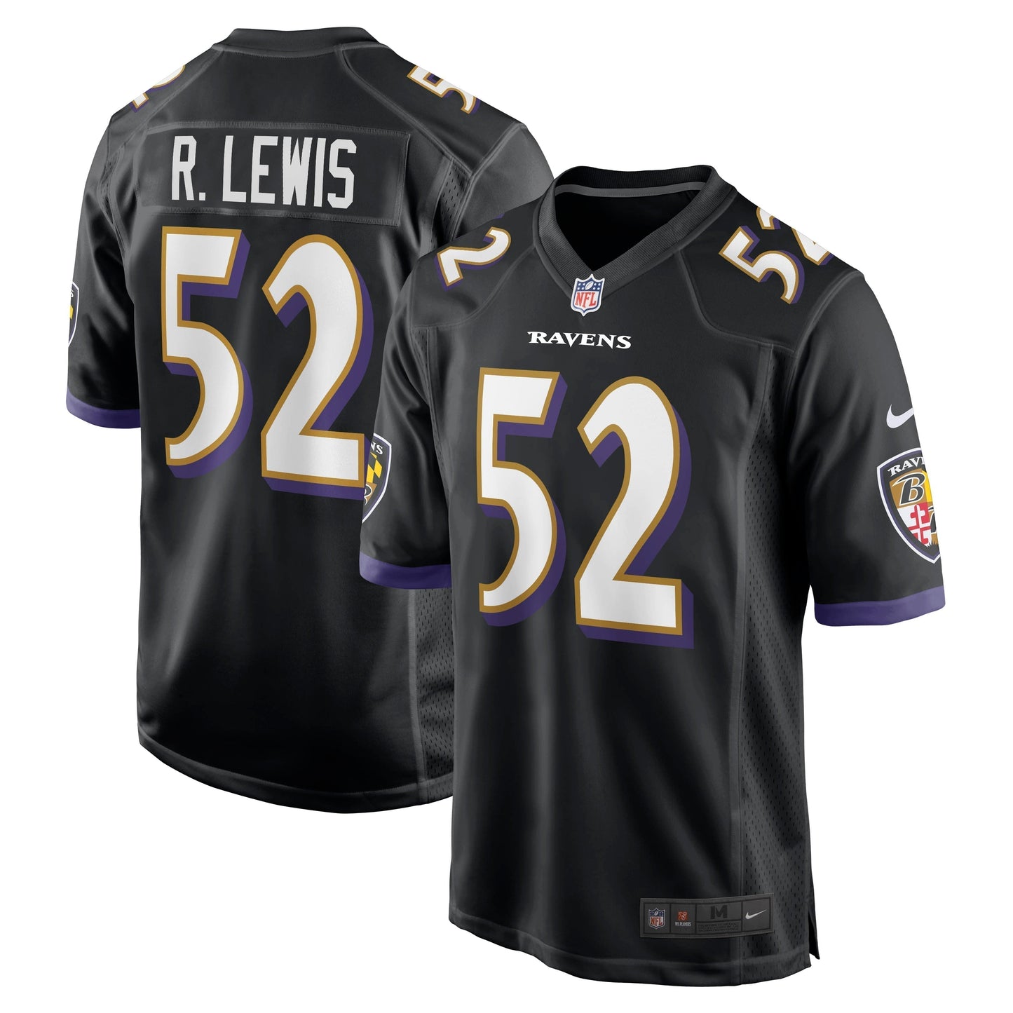 Ray Lewis Baltimore Ravens Retired Jersey - Black football jersey product view 1