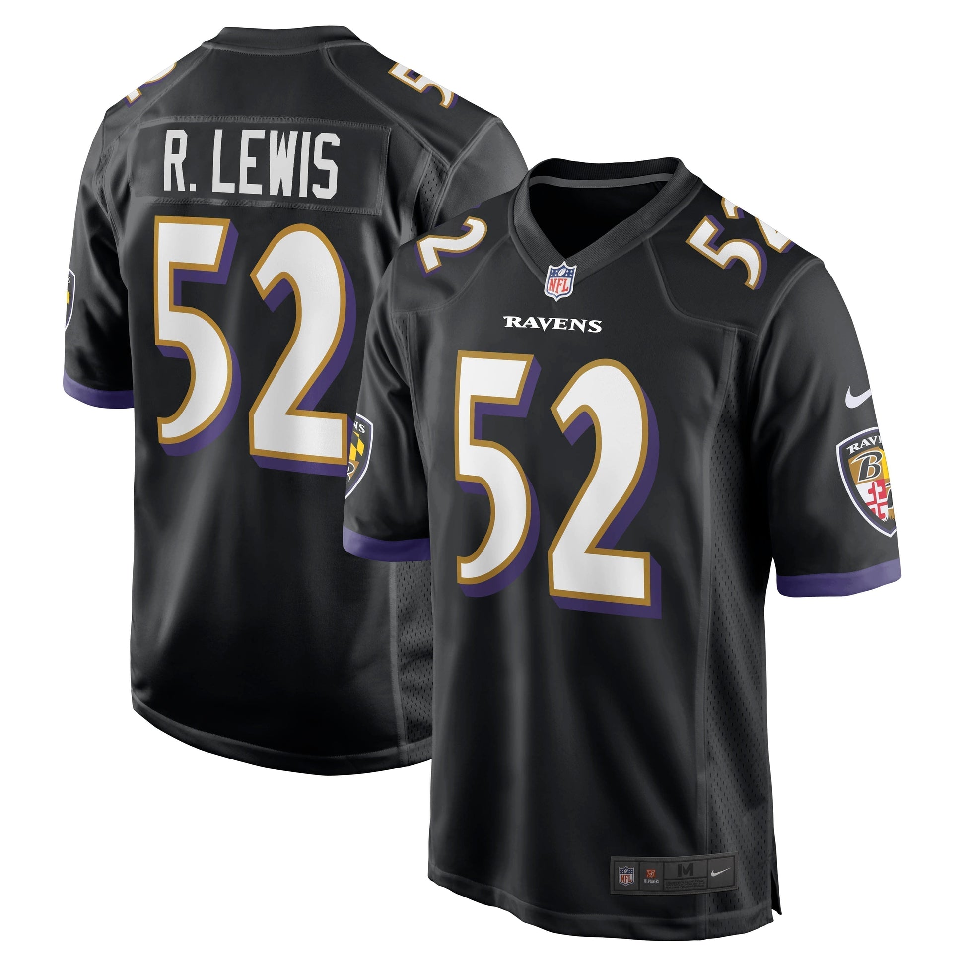 Ray Lewis Baltimore Ravens Retired Jersey - Black football jersey product view 1