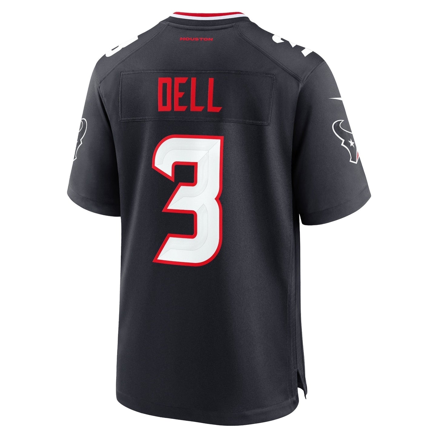 Tank Dell Houston Texans Game Jersey - Navy football jersey product view 3