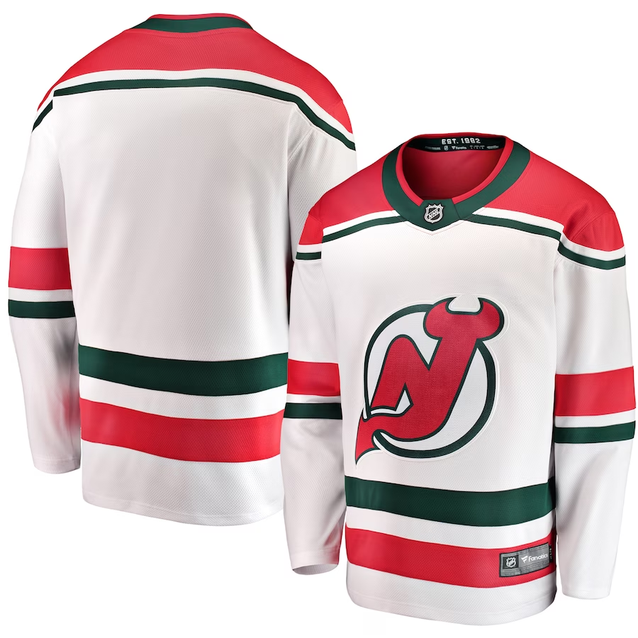 Men's New Jersey1 Devils White Alternate Breakaway Blank Player Jersey1 sports jersey product view 1