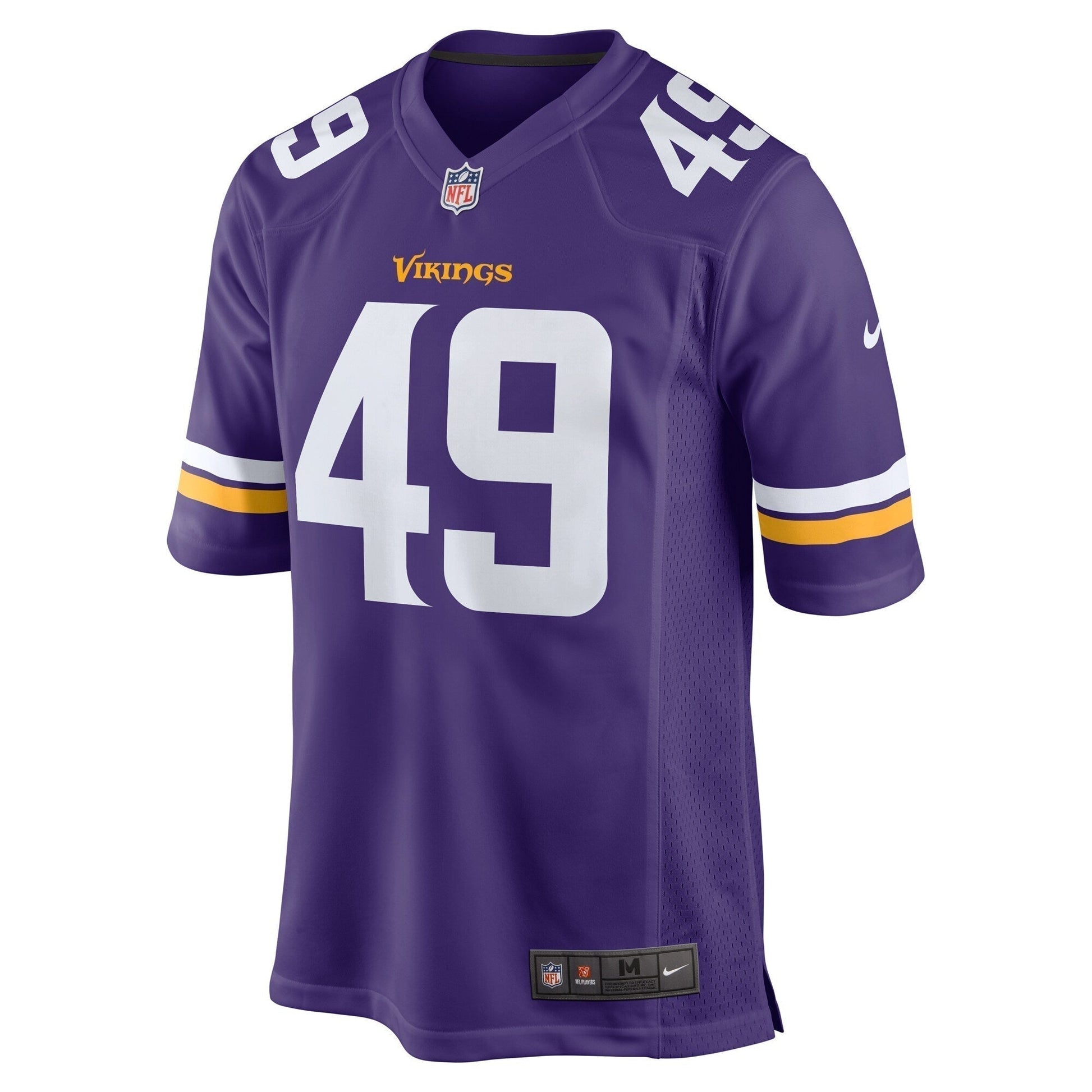 Tanner Vallejo Minnesota Vikings Team Game Jersey - Purple football jersey product view 2