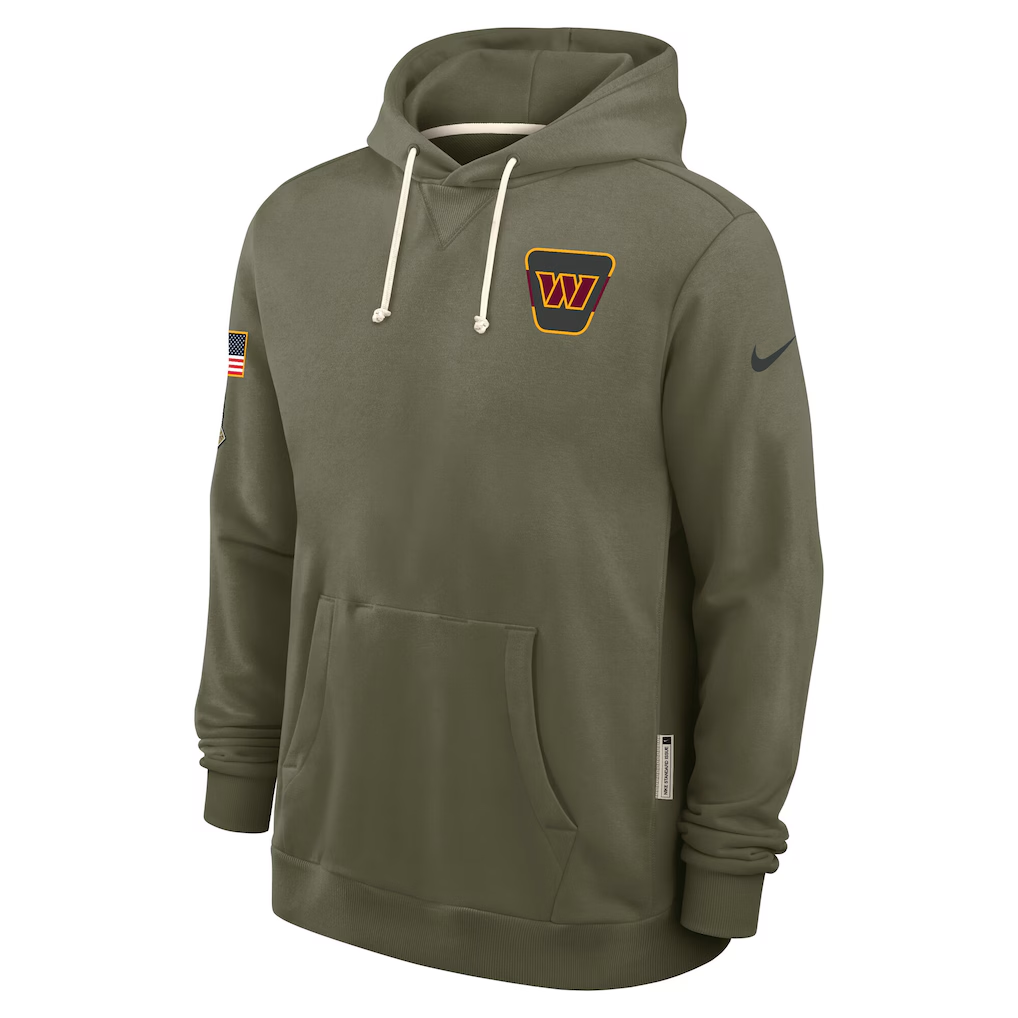 Men's Washington Commanders Olive 2025 Salute to Service Sideline Standard Issue Dri-FIT Hoodie football jersey product view 1