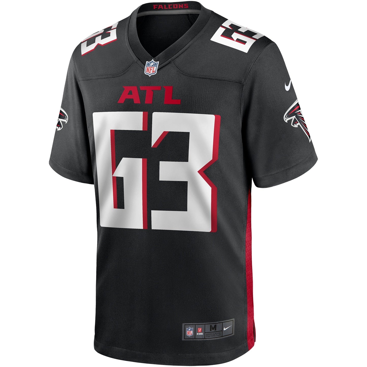 Chris Lindstrom Atlanta Falcons Game Jersey - Black football jersey product view 2