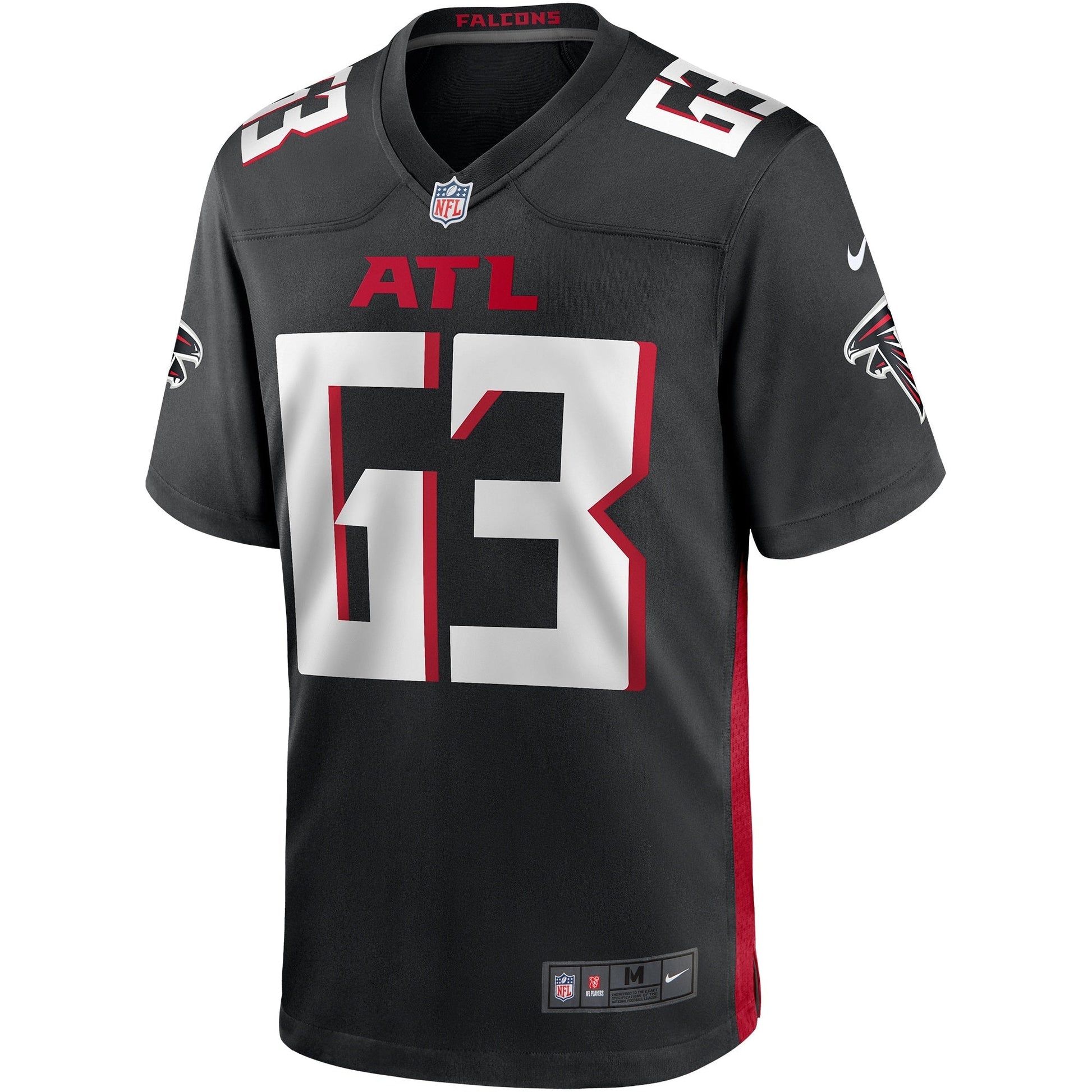 Chris Lindstrom Atlanta Falcons Game Jersey - Black football jersey product view 2