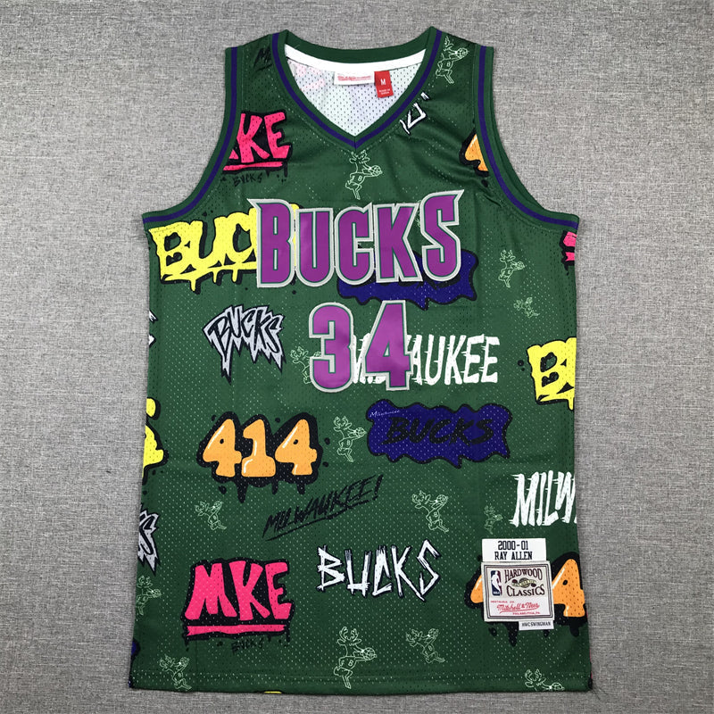 NLLEN, Graffiti model, Bucks No. 34 sports jersey product view 1
