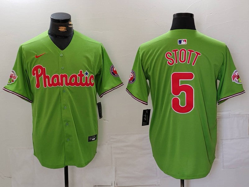 Men's Philadelphia Phillies Bryson Stott #5 Green Limited Player Jersey baseball jersey product view 1